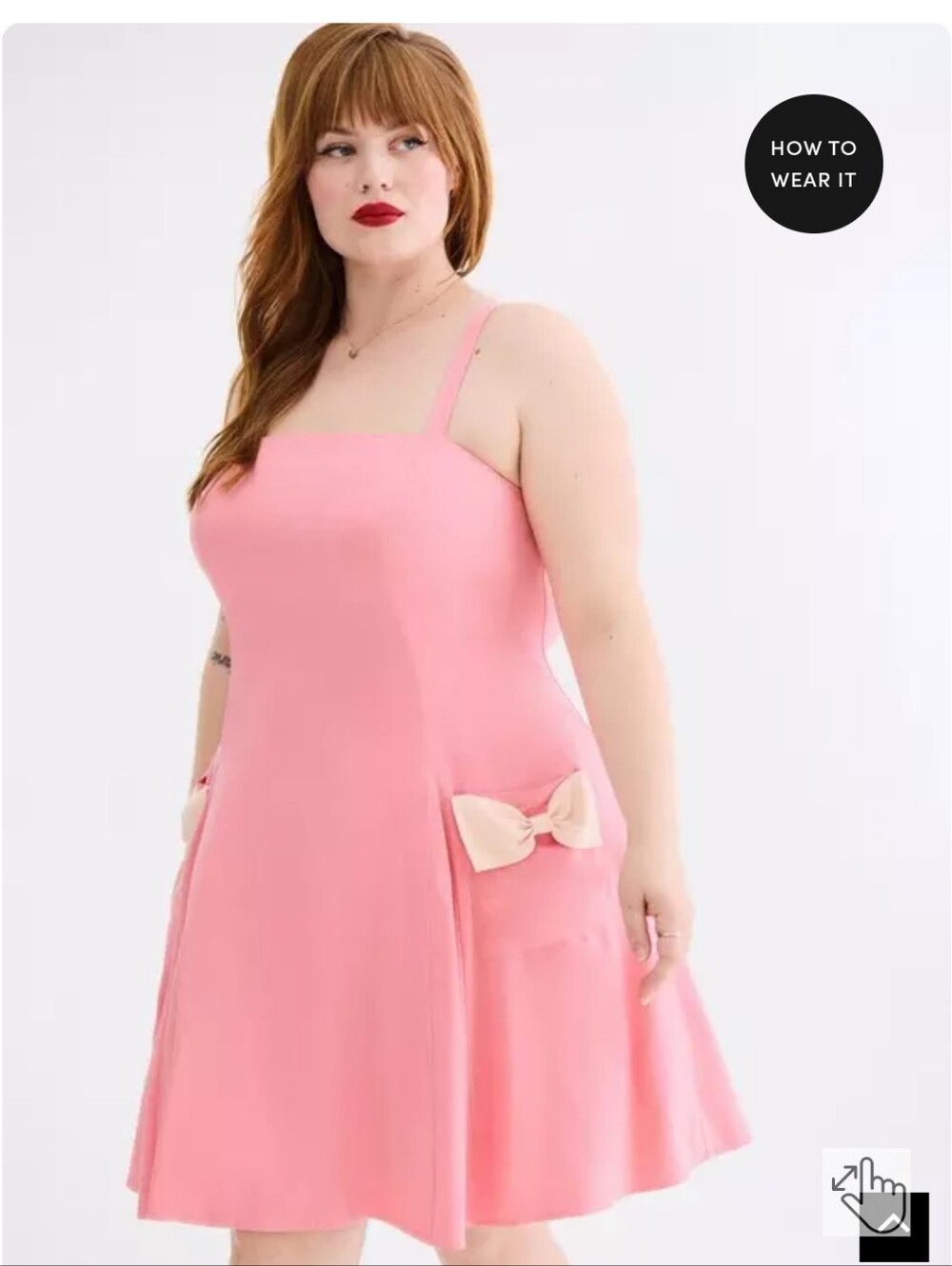NWOT Torrid Retro Chic Pink A-Line Sundress with Bow Pocket Detail
